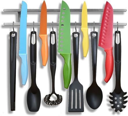 Modern Kitchenroom Block Tube Stainless Steel Magnetic Knife Holder with Hanger Hook