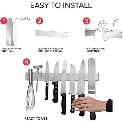 OEM ODM Accepted Gold Stainless Steel Magnet Strip Rack Magnetic Knife Holder For Wall