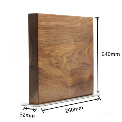 260x240x32 mm Double Sided Magnetic Knives Holder with Permanent Bamboo Acacia Walnut