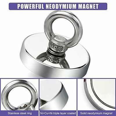 255lbs Pulling Force Round Neodymium Fishing Magnet for River Retrieving in Industries
