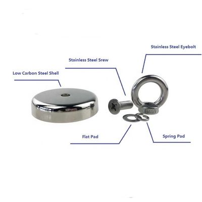 255lbs Pulling Force Round Neodymium Fishing Magnet for River Retrieving in Industries