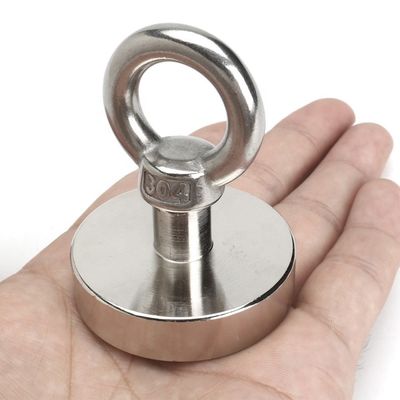High Tolerance Neodymium Magnet POTN08-75 550 lbs Strong With Screw Hole for Fishing