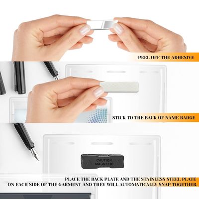 Block Magnetic Name Badge Tolerance ±1% Plastic Name Tag with Magnetic Attachment