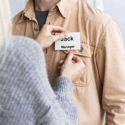 Block Magnetic Name Badge Tolerance ±1% Plastic Name Tag with Magnetic Attachment