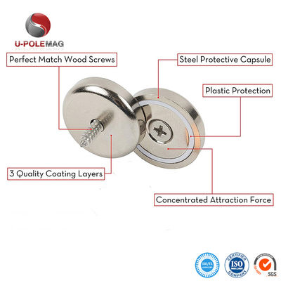 Strong NdFeB Rare Earth Countersunk Neodymium Cup Pot Magnets with ±0.01mm Tolerance