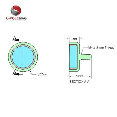 Composite Neodymium Magnet Strong Neodymium Cup Magnets with M4 Threaded Male Stud