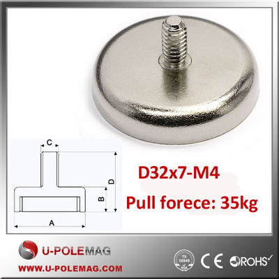 Composite Neodymium Magnet Strong Neodymium Cup Magnets with M4 Threaded Male Stud