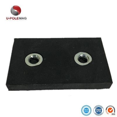 Custom Rubber Coated Neodymium Rectangular Magnets Grade neodymium magnet with Two Holes