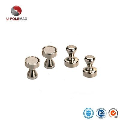 Permanent Nickel Coating Strong Neodymium Magnetic Push Pins for Silver Fridge Magnet