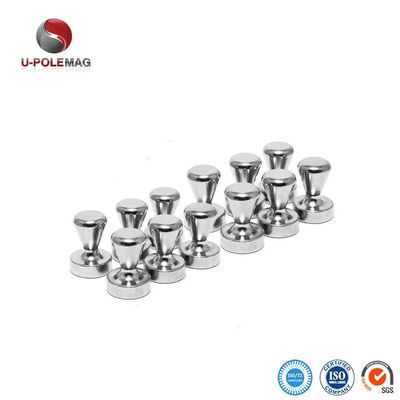 Permanent Nickel Coating Strong Neodymium Magnetic Push Pins for Silver Fridge Magnet