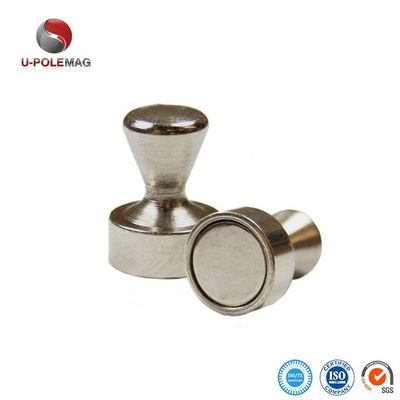 Permanent Nickel Coating Strong Neodymium Magnetic Push Pins for Silver Fridge Magnet
