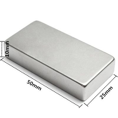 Max Working Temperature 60°C NdFeB Magnet N52 Super Strong Block 50x25x10mm Neodymium