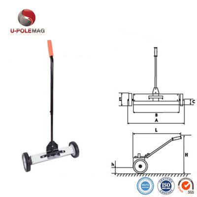 24 Inch Heavy Duty Roofing Industry Wheel Type Pick Up Tools Nails Screws Magnetic Floor Sweeper