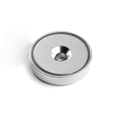 Customized Super Strong NdFeB Pot Magnet with Permanent Countersunk Hole d1 5.5 mm