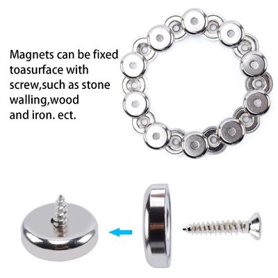 Customized Super Strong NdFeB Pot Magnet with Permanent Countersunk Hole d1 5.5 mm