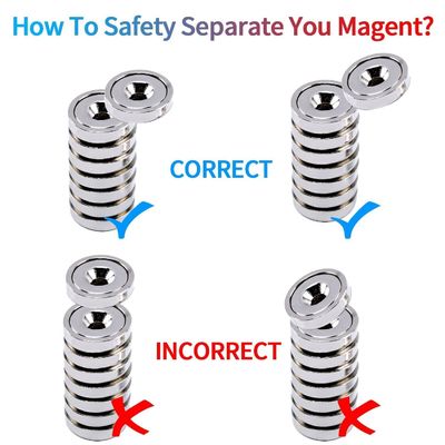 Customized Super Strong NdFeB Pot Magnet with Permanent Countersunk Hole d1 5.5 mm