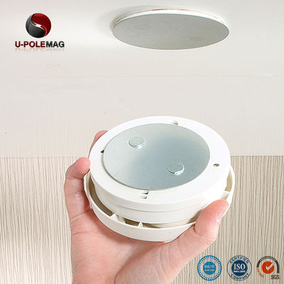 Strong Neodymium Smoke Detector Magnet with Zinc Coating and 3M Adhesive