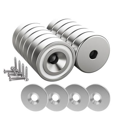 5.5mm Screw Size Industrial Magnet Customized NeFeB Pot Magnet With Countersunk Hole Ring