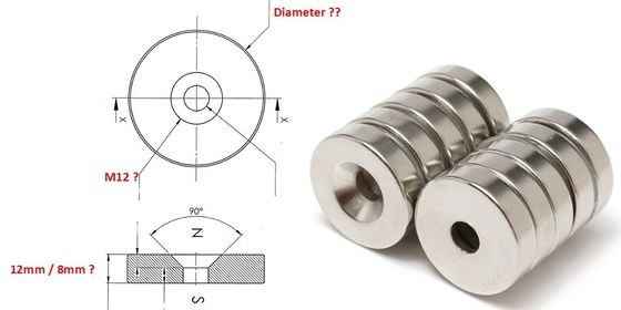5.5mm Screw Size Industrial Magnet Customized NeFeB Pot Magnet With Countersunk Hole Ring