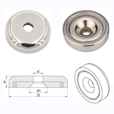 5.5mm Screw Size Industrial Magnet Customized NeFeB Pot Magnet With Countersunk Hole Ring