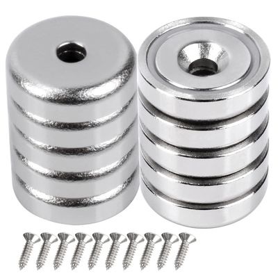 D20 MM 20lbs NdFeB Pot Magnet with Countersunk Hole Total height H 7.2 mm Hole d1 4.5 mm