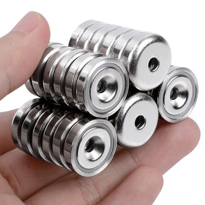 D20 MM 20lbs NdFeB Pot Magnet with Countersunk Hole Total height H 7.2 mm Hole d1 4.5 mm