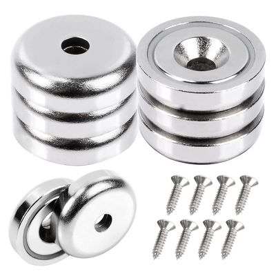 Super Power 25mm Cup Magnet with Countersunk Hole Strength approx. 19kg Hole d1 5.5mm