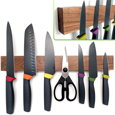 ISO9001/ISO14001/CE/ROHS Approved Walnut/Rubberwood/Maple/Cherry Magnetic Knife Block
