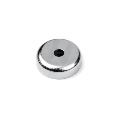 Counterbore Hole NdFeB Pot Magnet D16MM /- 0 Tolerance Nickel-plated Ni-Cu-Ni Coating
