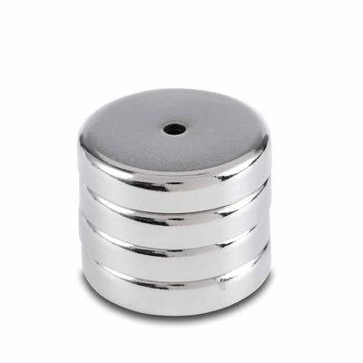 Counterbore Hole NdFeB Pot Magnet D16MM /- 0 Tolerance Nickel-plated Ni-Cu-Ni Coating