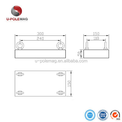 Industrial Magnet Permanent NdFeB Magnet with ISO9001 2000 System and Suspended Plate