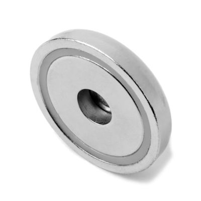 D42mm Pot Magnet with Round Cup Neodymium Magnetic Base and Strong Displacement Force