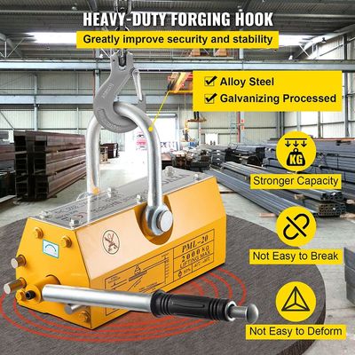1000 kg Portable Manual Permanent Magnetic Lifter Ideal for Heavy Duty Lifting Tasks