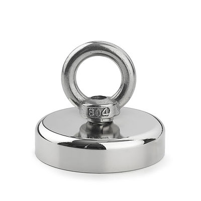 120KG Pull Recovery Neodymium Fishing Magnet with Precise Tolerance /-1% and Rope Eyebolt