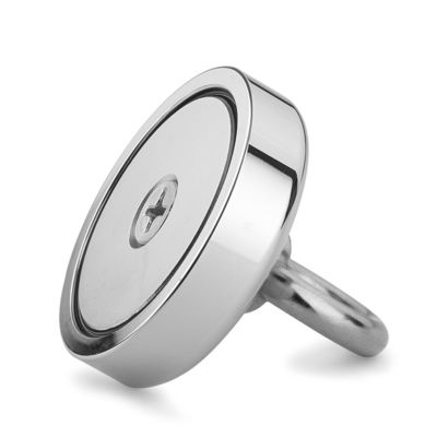 120KG Pull Recovery Neodymium Fishing Magnet with Precise Tolerance /-1% and Rope Eyebolt