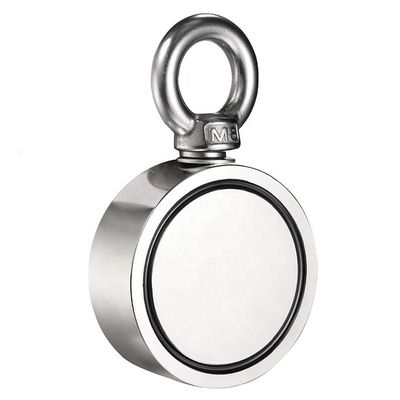 Powerful Double-Sided Pull N52 Fishing Magnet with 1000lbs Pull Force and 75mm Diameter