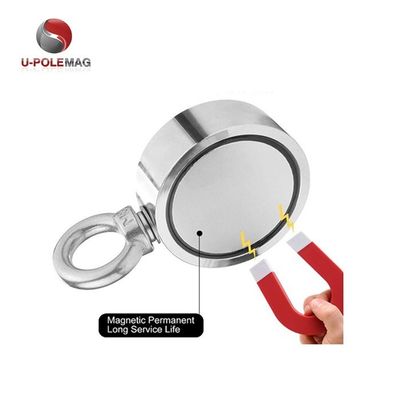 Powerful Double-Sided Pull N52 Fishing Magnet with 1000lbs Pull Force and 75mm Diameter