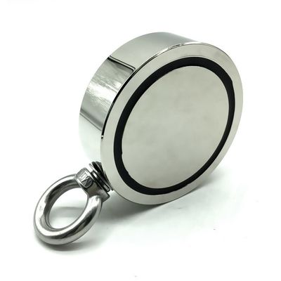 Density Neodymium Fishing Magnet with M8 Eyebolt and 80KG Pulling Force 48mm Diameter