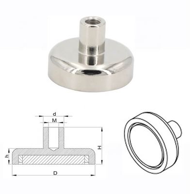 Composite Material Round NdFeB Magnet Neodymium Pot Magnet D60mm with 160kg Force