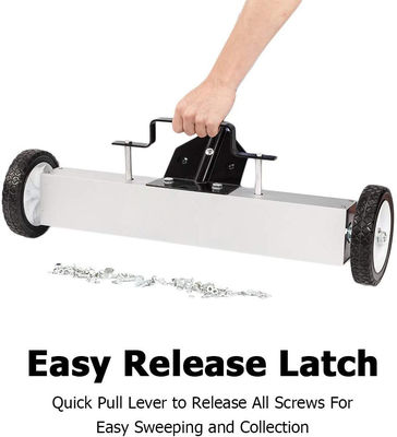 Convenient Push-Type Magnetic Pick Up Sweeper with 30-50 Lbs Pull Force and Wheels