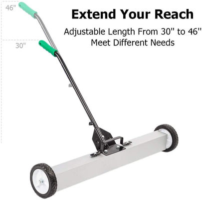 Convenient Push-Type Magnetic Pick Up Sweeper with 30-50 Lbs Pull Force and Wheels