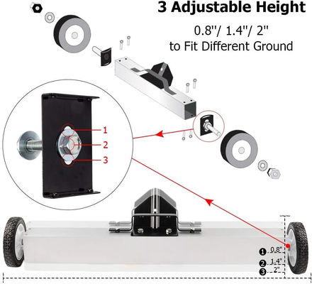 Convenient Push-Type Magnetic Pick Up Sweeper with 30-50 Lbs Pull Force and Wheels