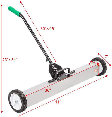 Convenient Push-Type Magnetic Pick Up Sweeper with 30-50 Lbs Pull Force and Wheels