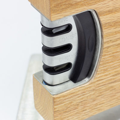 Oak Magnetic Knife Holder Set with Magnetic Holder and Knife Sharpener Sustainable Design