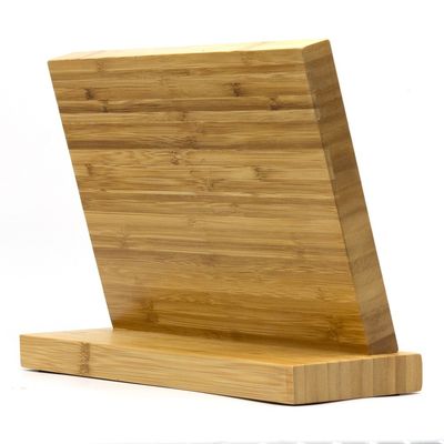 ISO9001 2000 System Natural Bamboo Wood Magnetic Knife Block Holder Customized Design