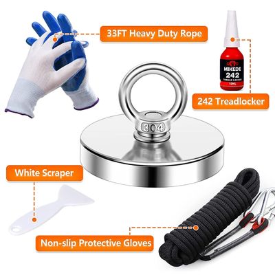 Super Strong Neodymium Fishing Magnet Kit Set 500 LBS Pull Force Permanent Magnet