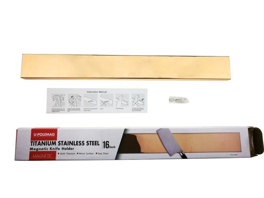 Outdoor Room Space Release Golden Color Titanium Magnetic Knife Bar 400x45x15mm Size