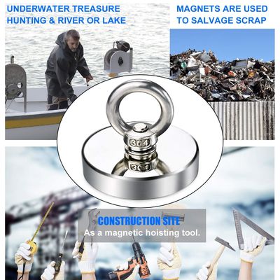 Super Strong Neodymium Fishing Magnet Kit Set 500 LBS Pull Force Permanent Magnet