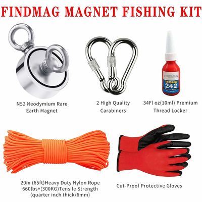 Super Strong Neodymium Magnet Fishing Kit with 2000 LBS Pull Force and Precise Tolerance
