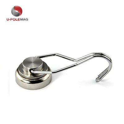 NdFeB Grade NdFeb 25mm 50lbs 180 degree free rotation swivel Hook Magnet for industrial